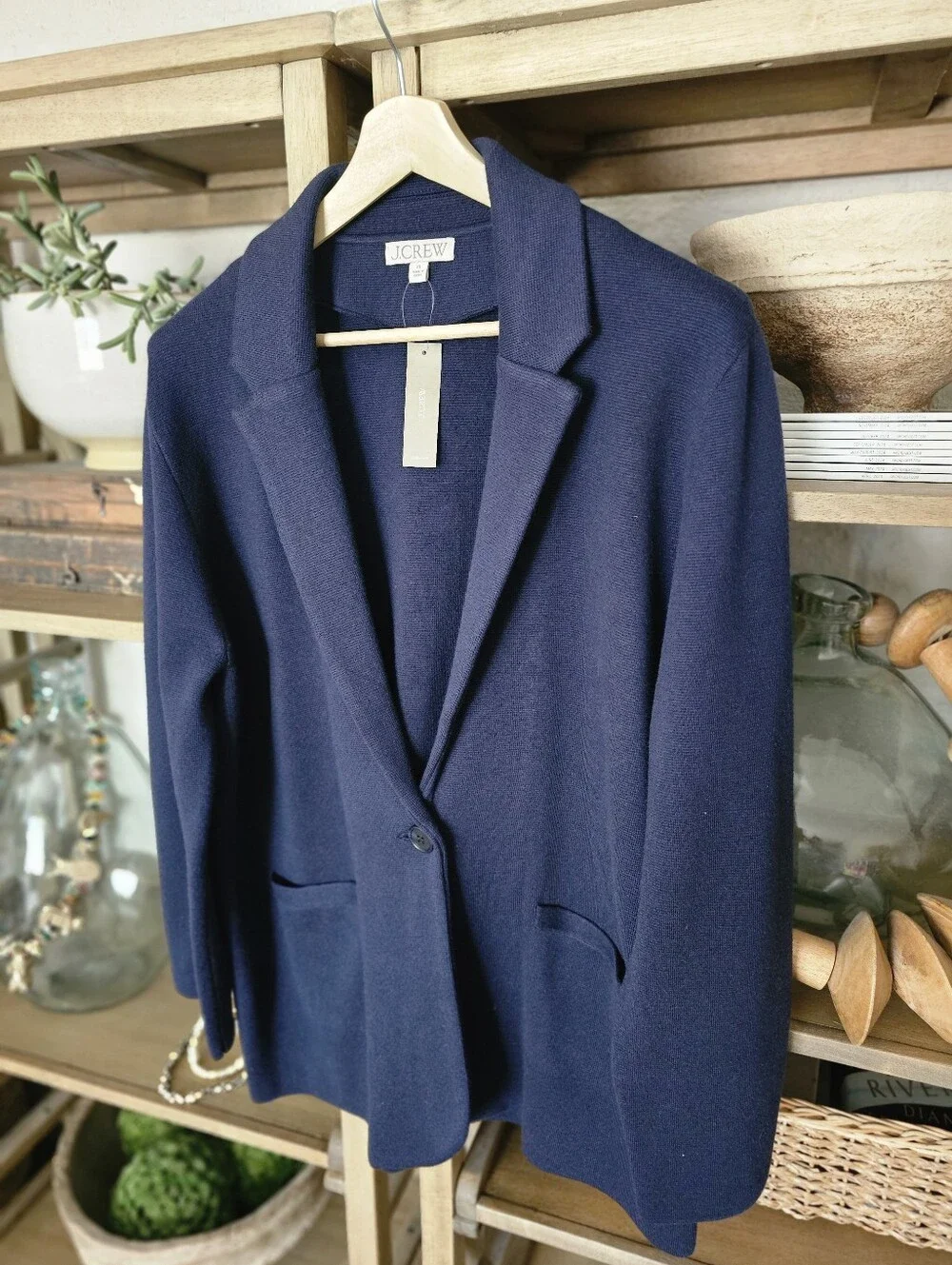 J.CREW Sweater-blazer Navy Sz XL NWT